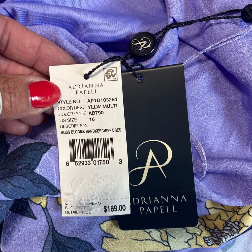 Adrianna Papell Floral Halter Asymmetrical Dress - Picture 10 of 12